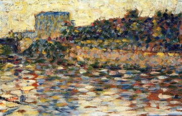 Georges Seurat œuvres - paysage courbevoie avec tourelle 1884
